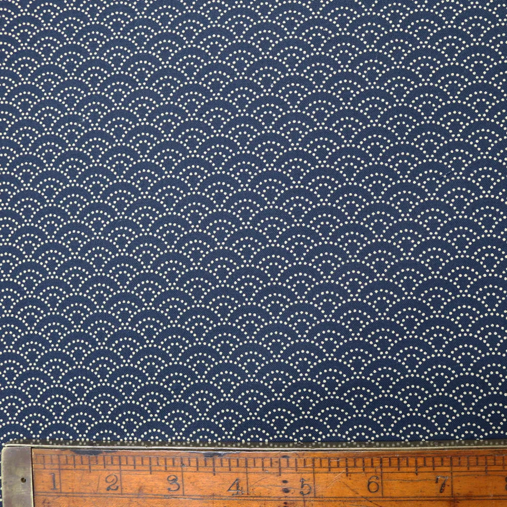 Japanese Indigo Print Cotton - Little Wave