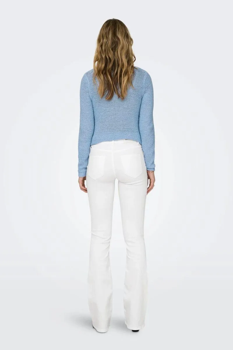 Jeans flared fit donna Bianco