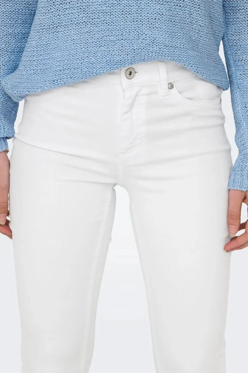 Jeans flared fit donna Bianco