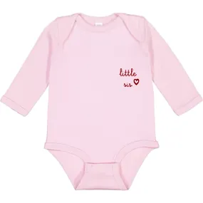 juju + stitch Little Sis Longsleeve Onesie, Pink