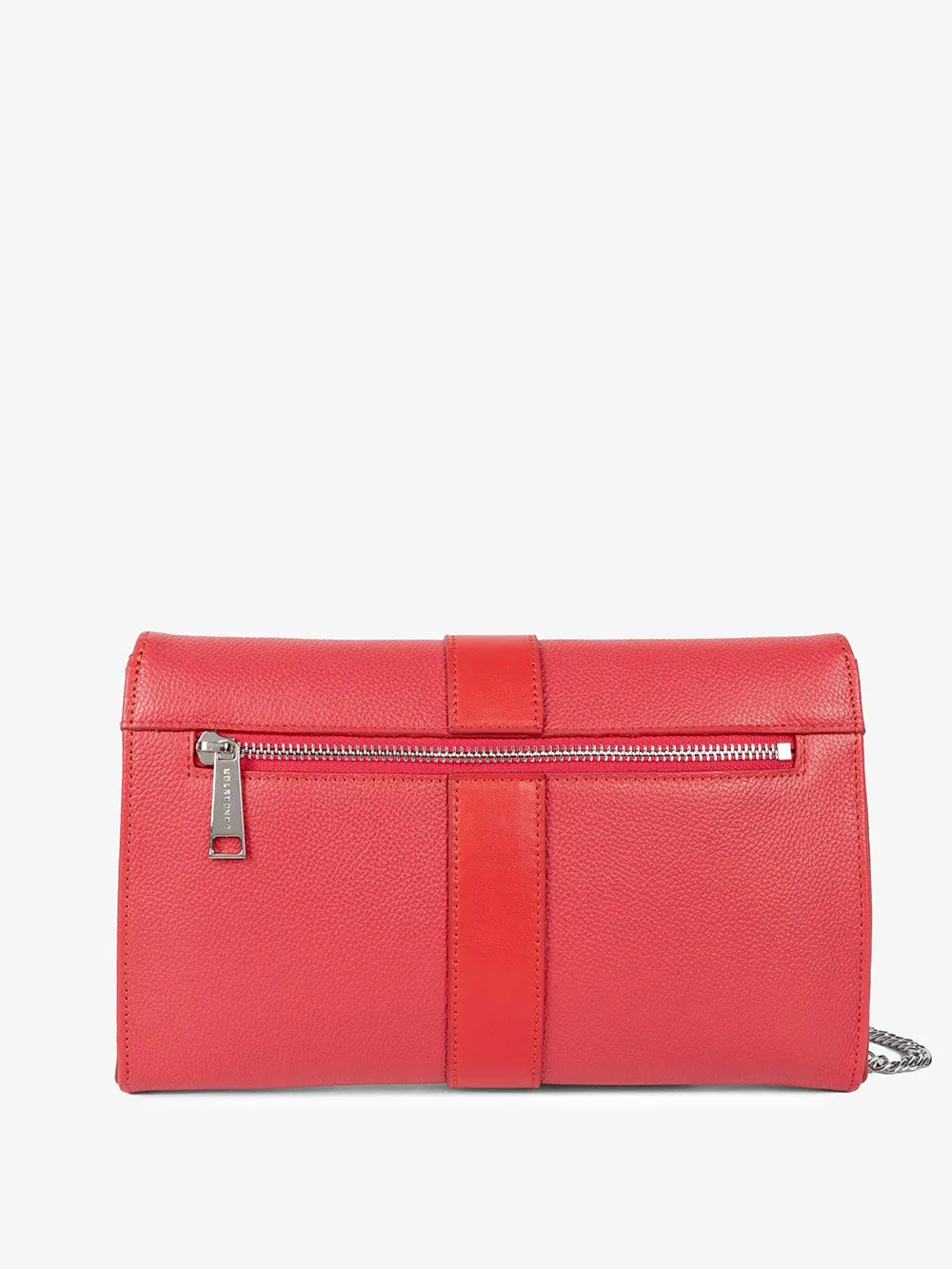 Lancaster paris - Pochette in pelle granulata con tracolla a catena