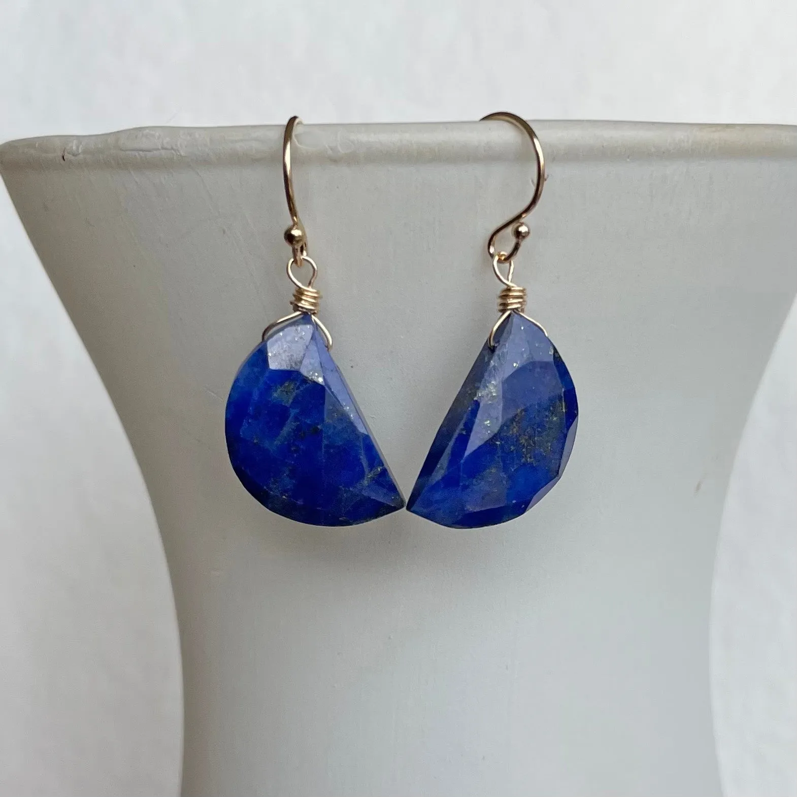 Lapis Lazuli Moon Dangles