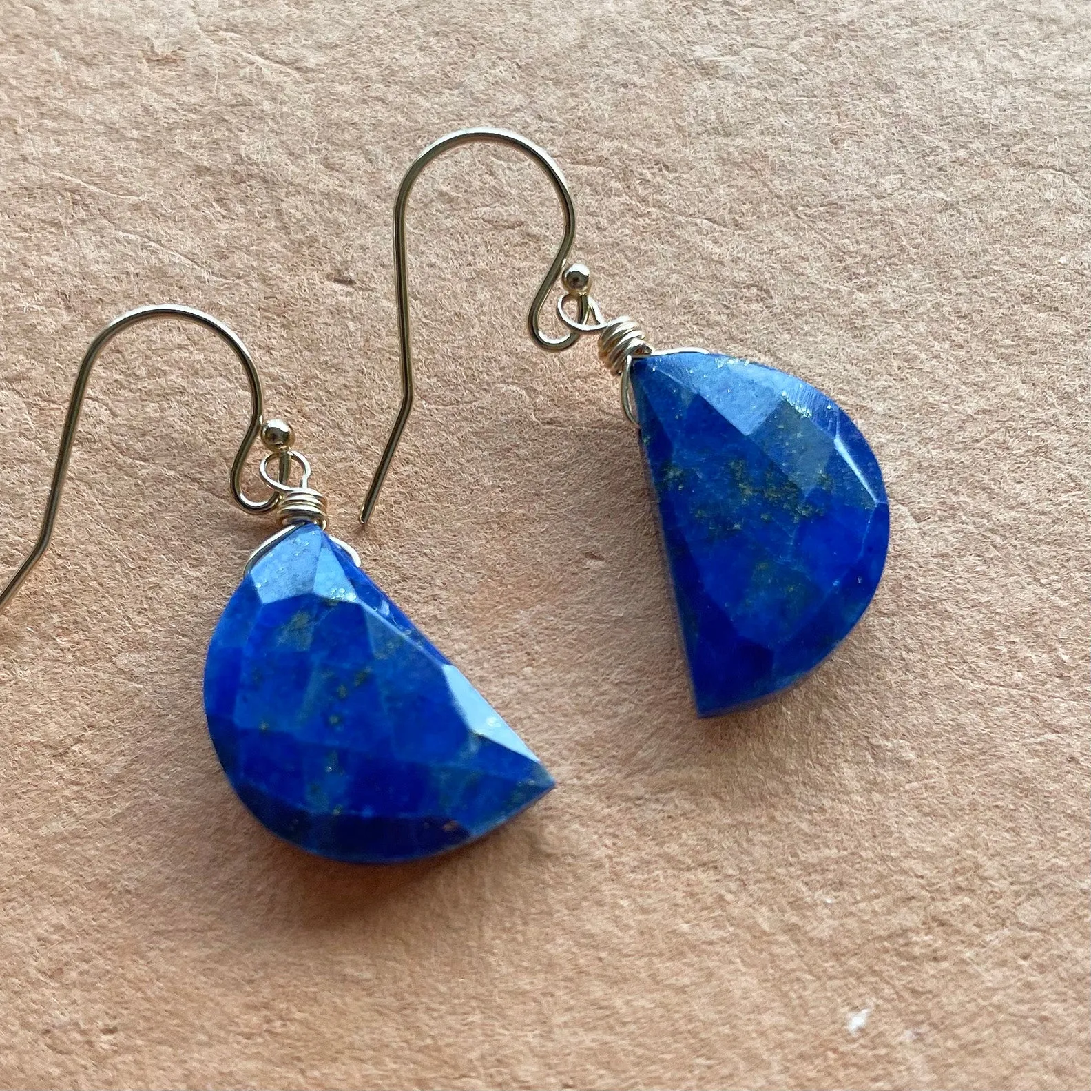 Lapis Lazuli Moon Dangles