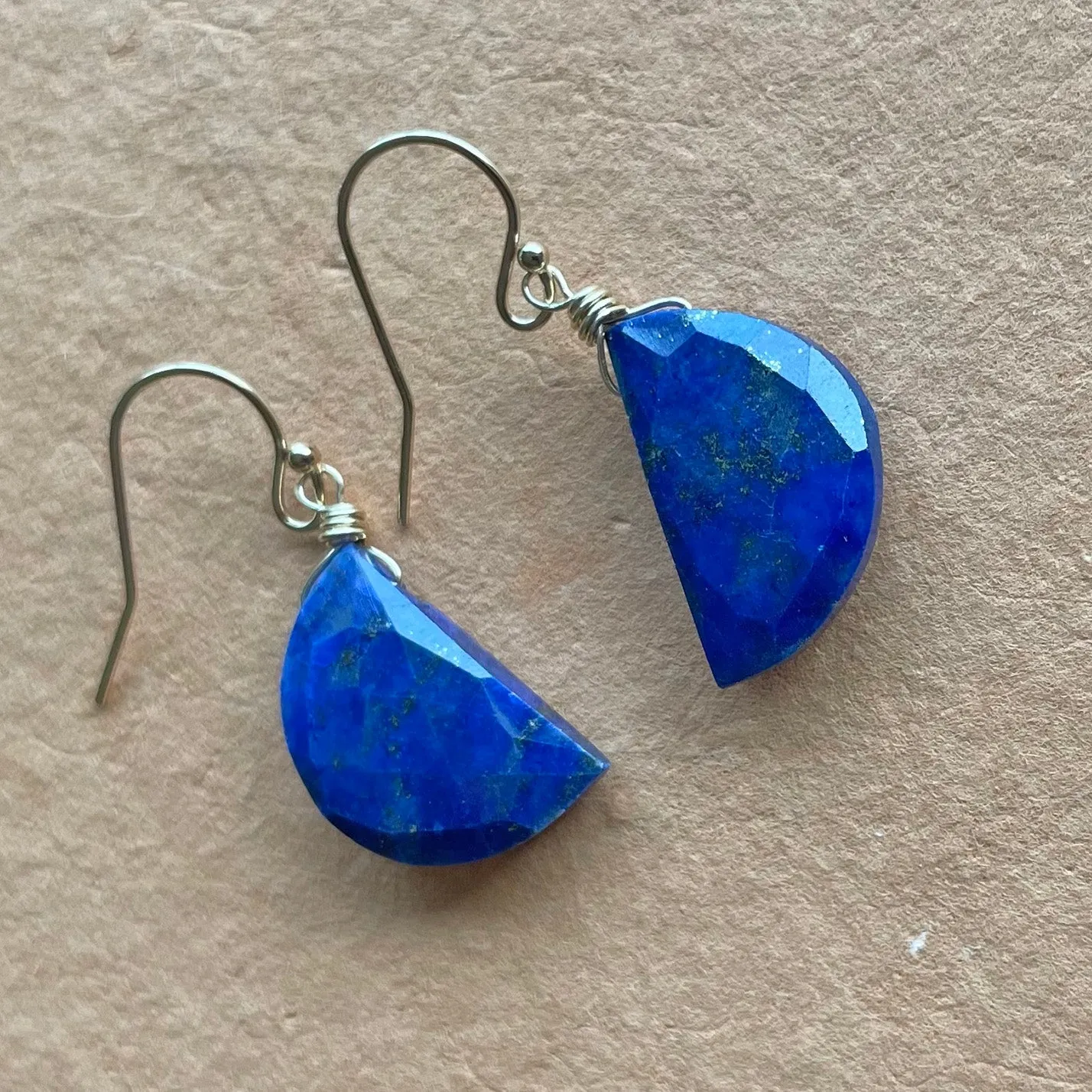 Lapis Lazuli Moon Dangles