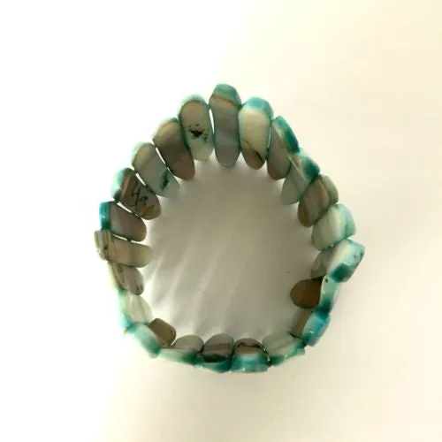 Light Blue Stretchy SHELL STONE BRACELETS 61g