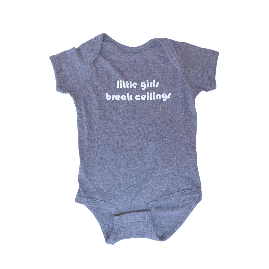 little imprint - little girls break ceilings onesie