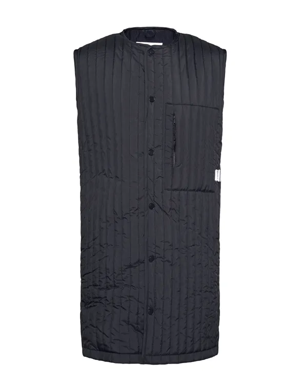 Long Liner Vest Black | Rains | WATCH WEAR