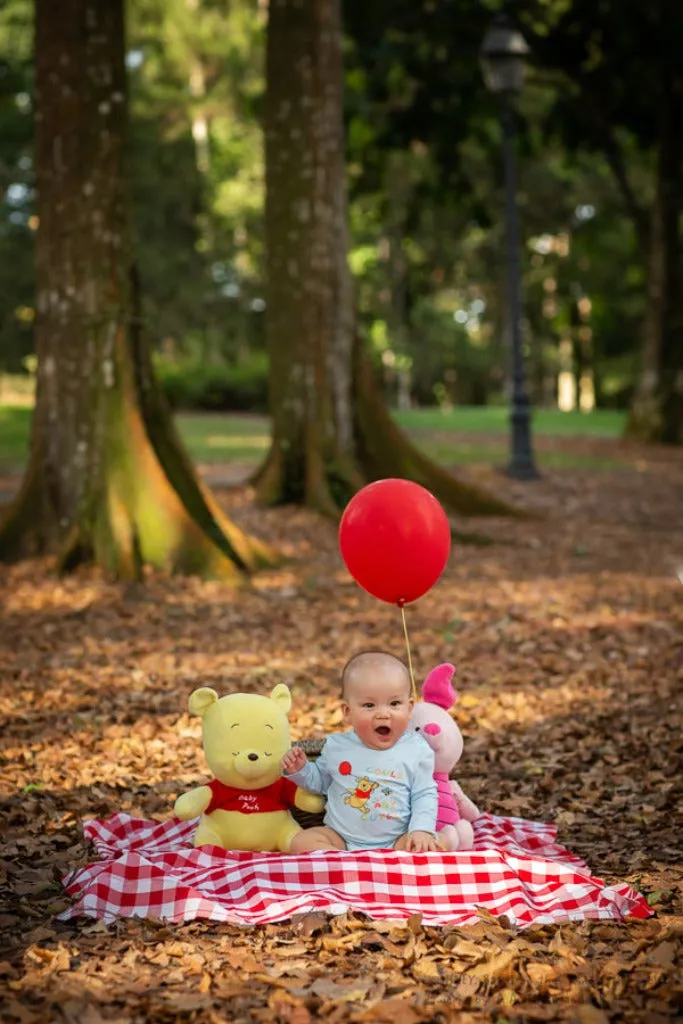 Long-Sleeve Onesie - Blue Busy Bee Pooh