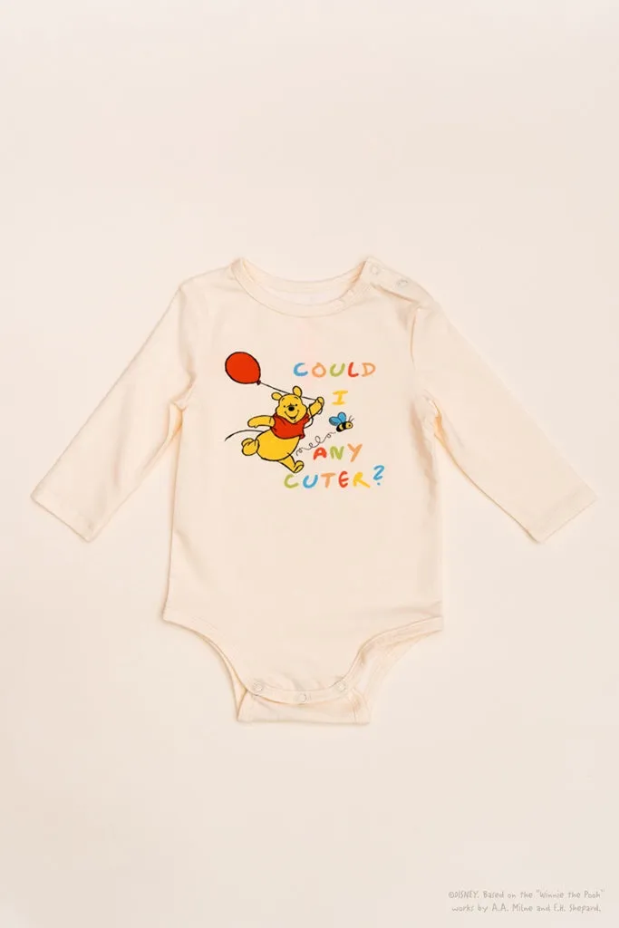 Long-Sleeve Onesie - Cream Busy Bee Pooh