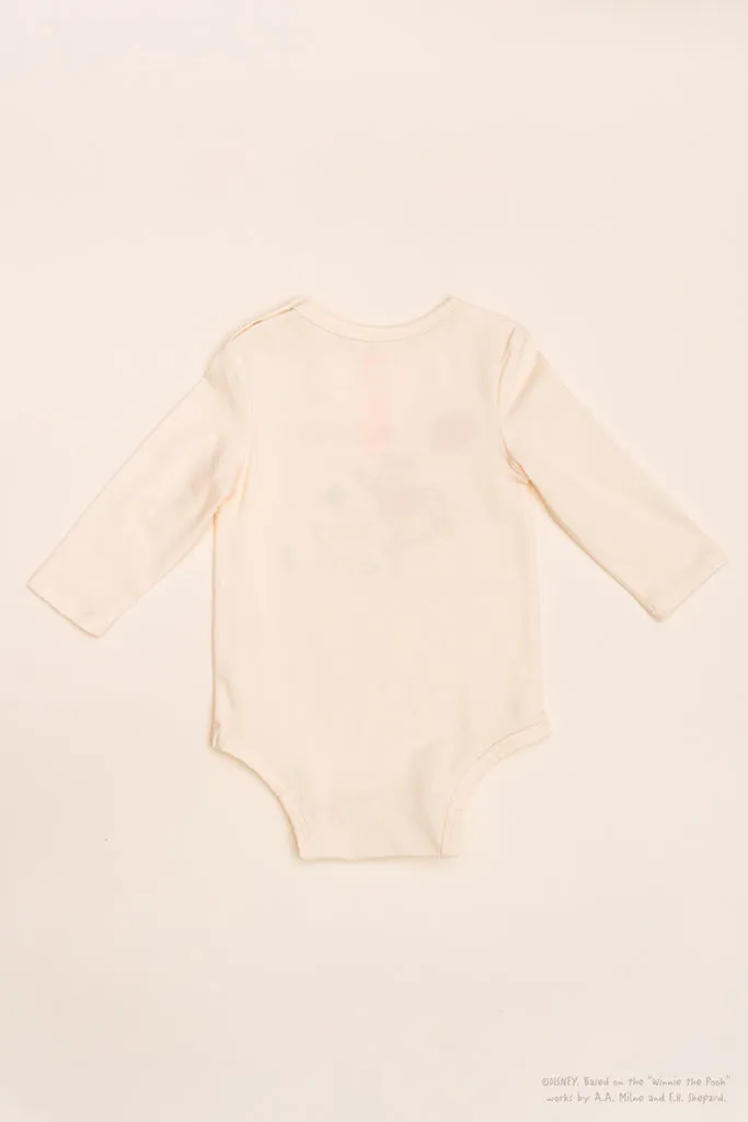 Long-Sleeve Onesie - Cream Busy Bee Pooh