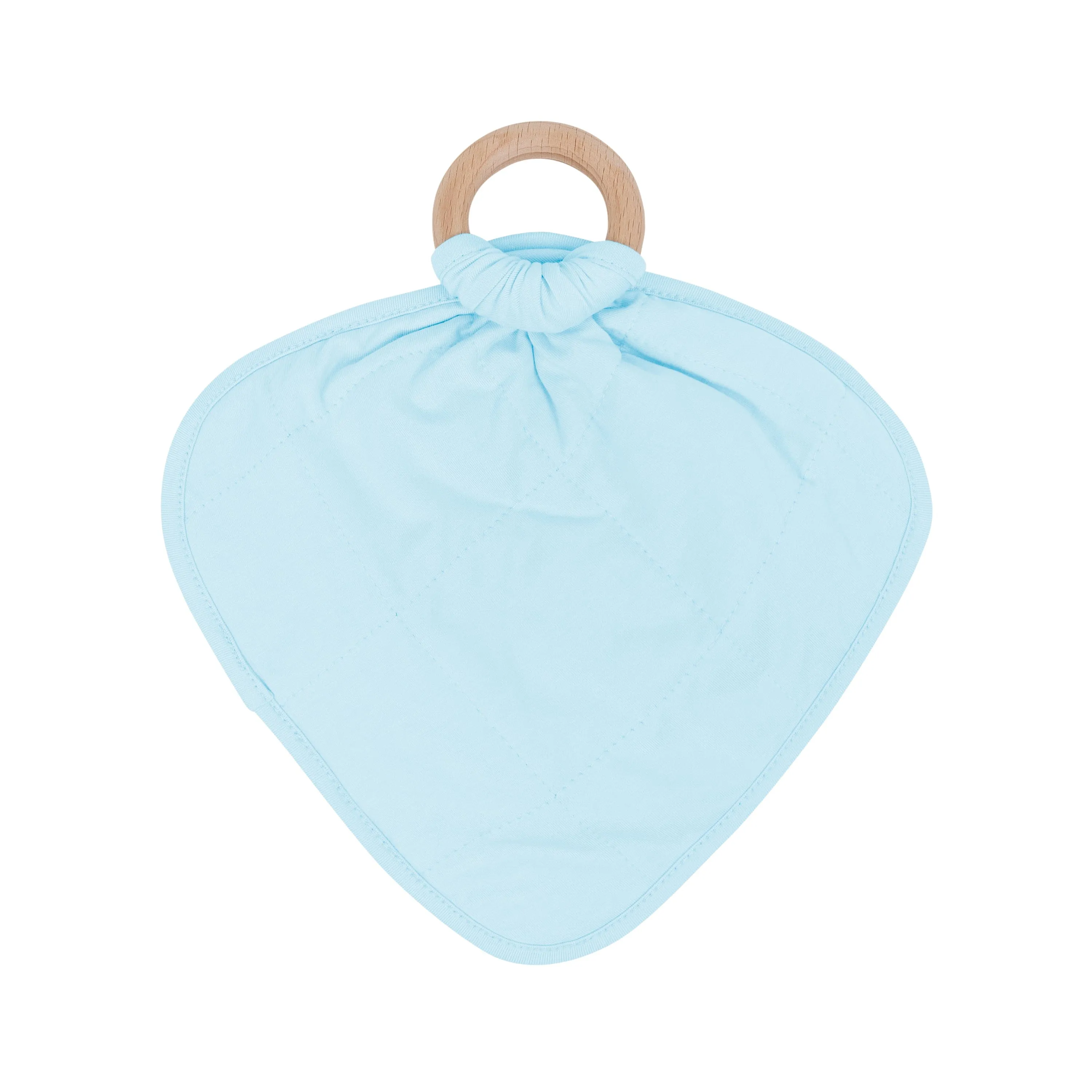 Lovey in Powder with Removable Wooden Teething Ring