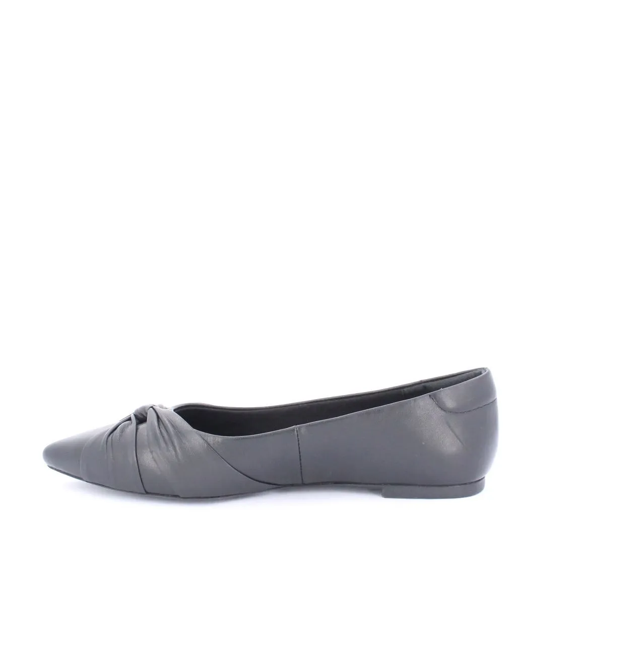 LUCYY PUMP FLAT LEATHER - BLACK