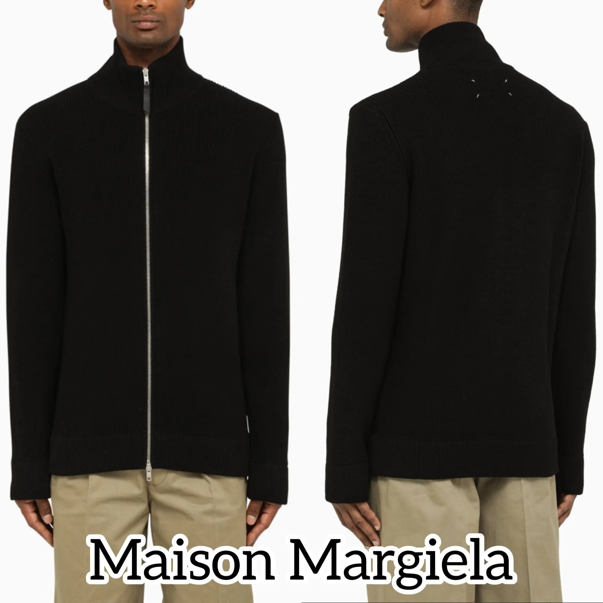 Maison Margiela  |Unisex Wool Cotton Logo Designers Cardigans