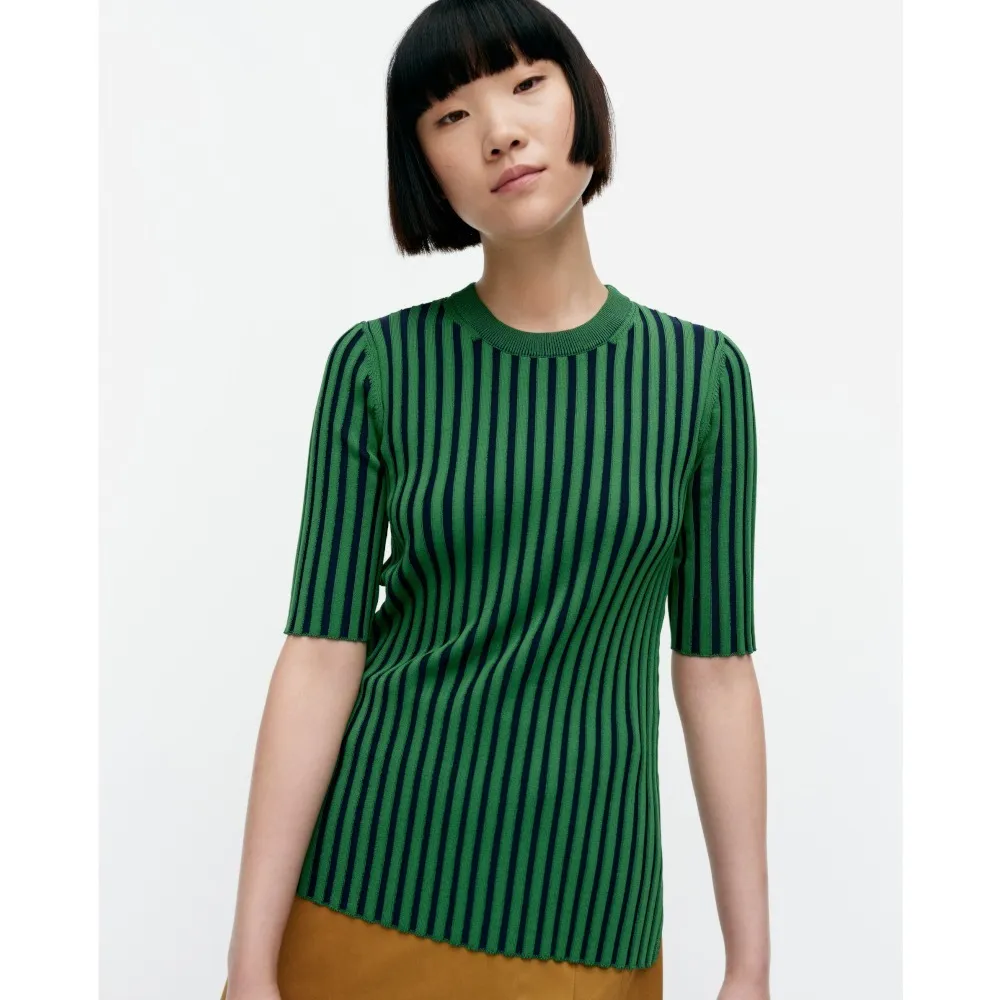 marimekko  |Stripes Casual Style Wool Rib Long Sleeves Plain