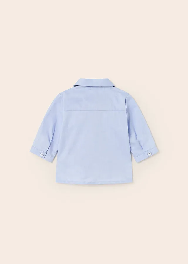 Mayoral L/s shirt and bowtie for newborn boy - Lightblue