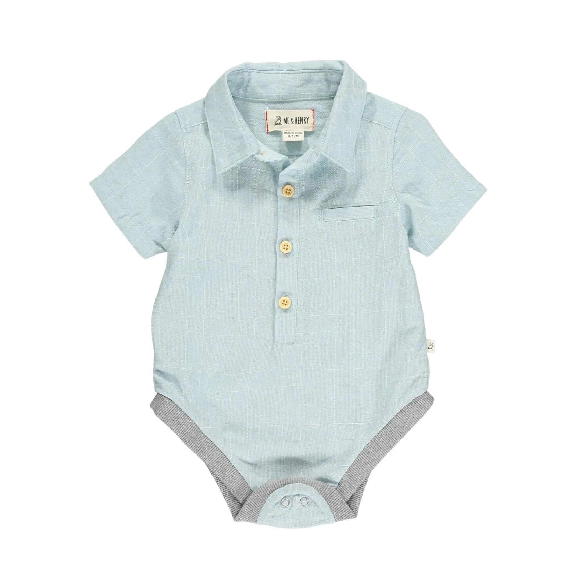 Me & Henry - Woven Onesie - Blue Grid