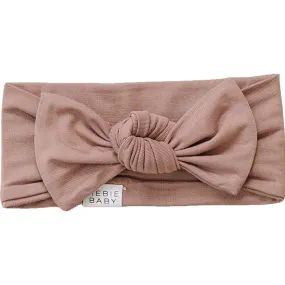 MEBIE BABY ORGANIC COTTON RIBBED HEAD WRAP | DUSTY ROSE