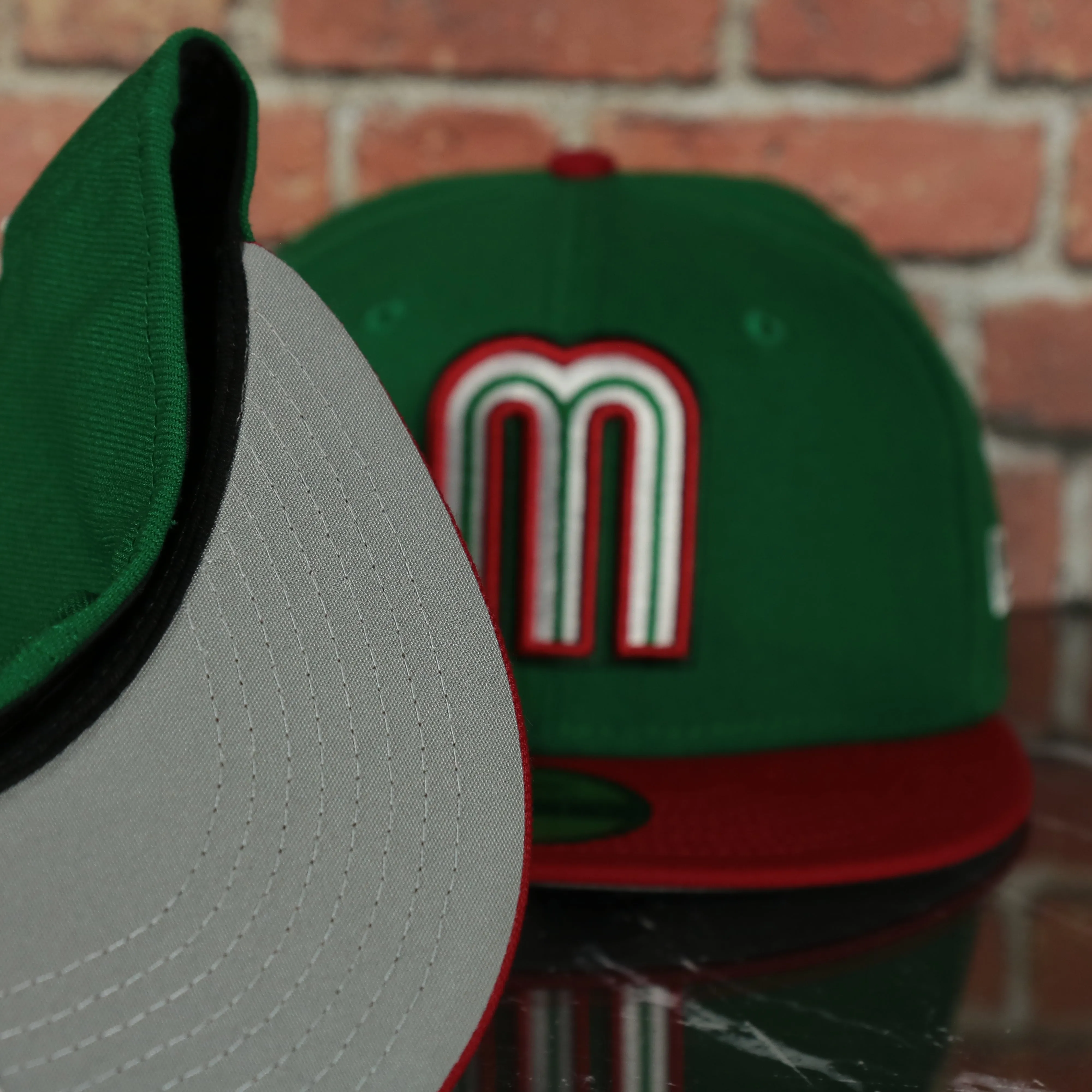 Mexico 2023 World Baseball Classic Two Tone Grey Bottom Green/Red 59Fifty Fitted Cap