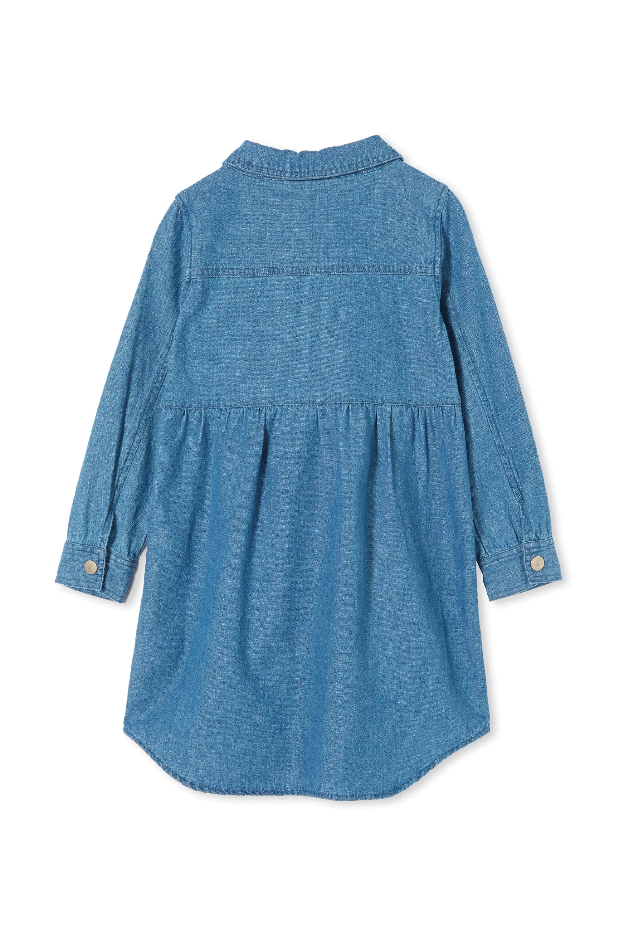 Milky Denim Shirt Dress