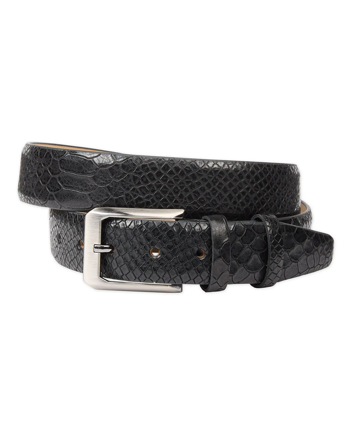 Mock Python Calf Skin Belt