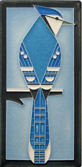 Motawi Tileworks - 4x 8 Tile - 'Blue Jay' #4875