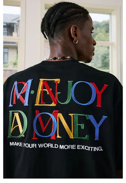 MR. ENJOY DA MONEY  |Crew Neck Unisex Blended Fabrics Street Style Plain Cotton