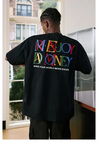 MR. ENJOY DA MONEY  |Crew Neck Unisex Blended Fabrics Street Style Plain Cotton