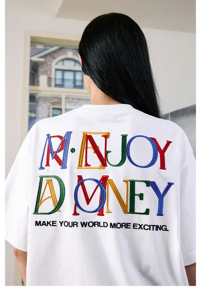 MR. ENJOY DA MONEY  |Crew Neck Unisex Blended Fabrics Street Style Plain Cotton