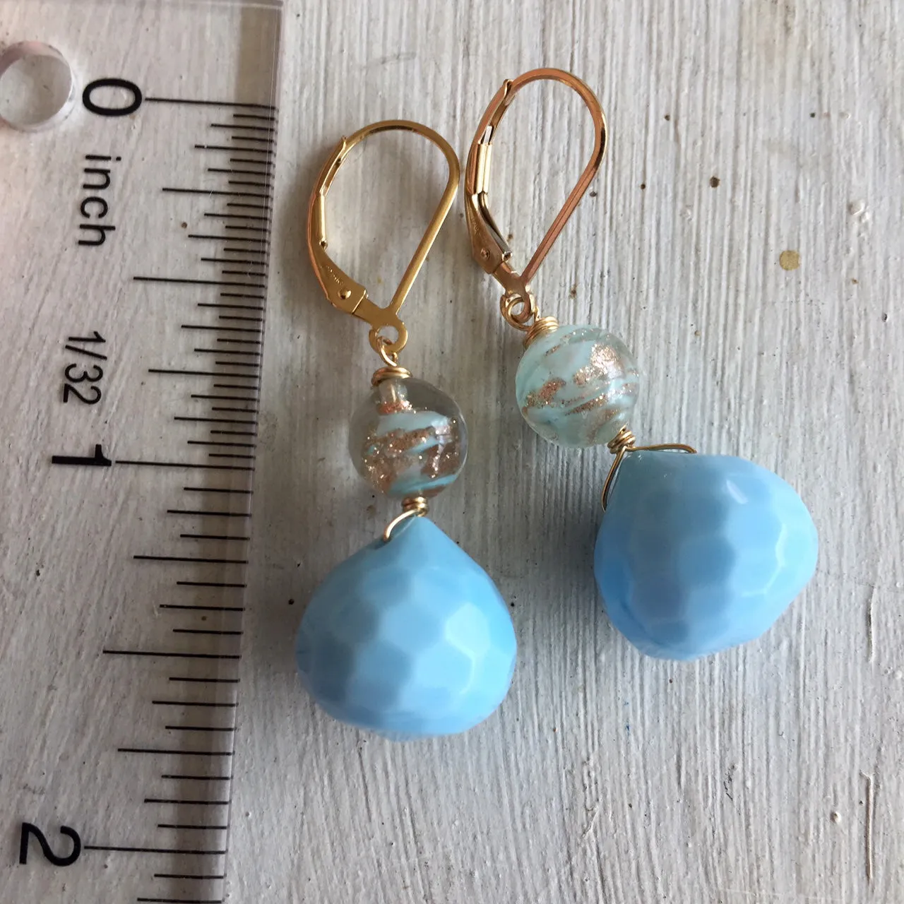 Murano glass drops, OOAK