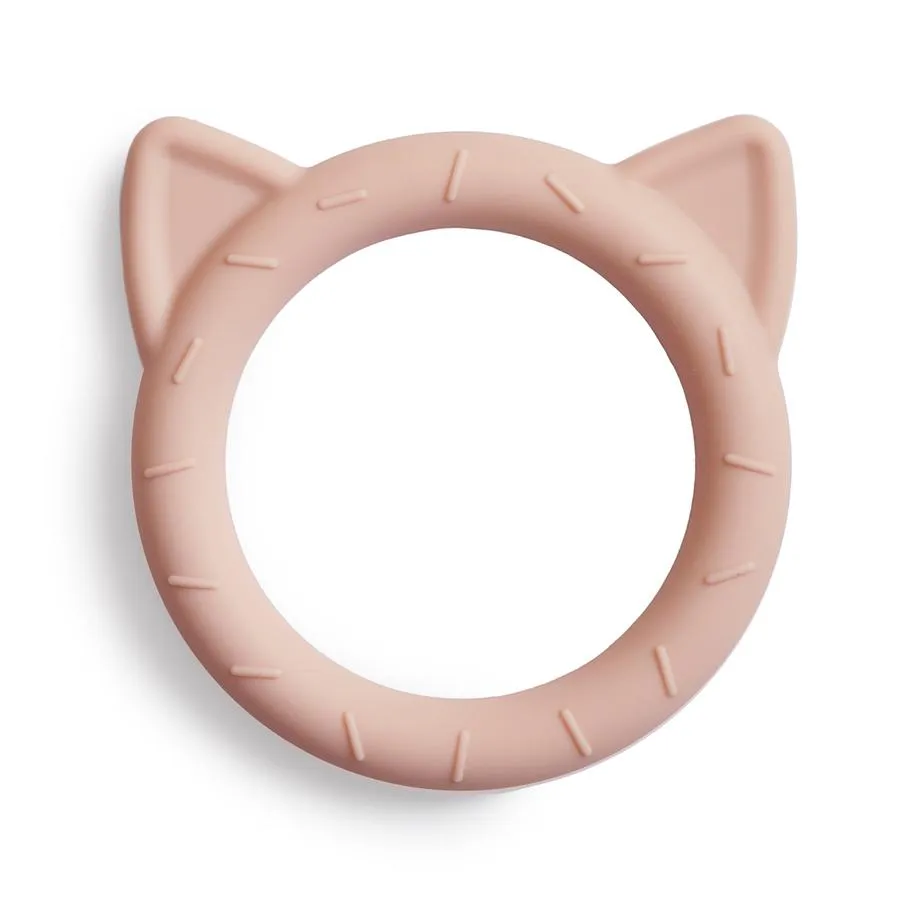 Mushie Silicone Teether - Cat - Blush