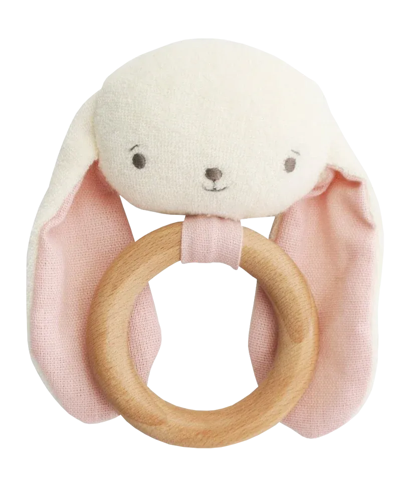 N11318P - Baby Bunny Teether Rattle Pink