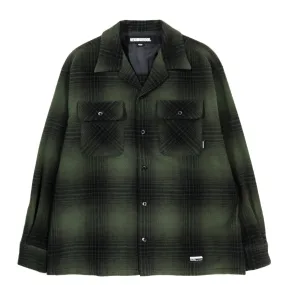 NEIGHBORHOOD WOOL OMBRE CHECK SHIRT GREEN