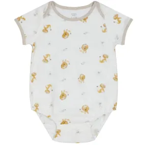 Nest Designs Baby Bamboo Pima Short Sleeve Onesie - The Lion and The Mouse