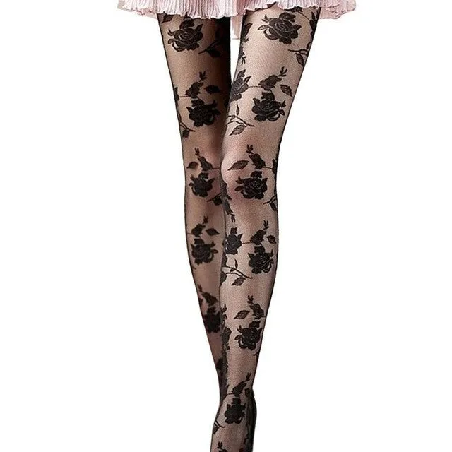 New 3colors Black Sexy Lace tattoo pantyhose Panty Hose collants tattoo  GS