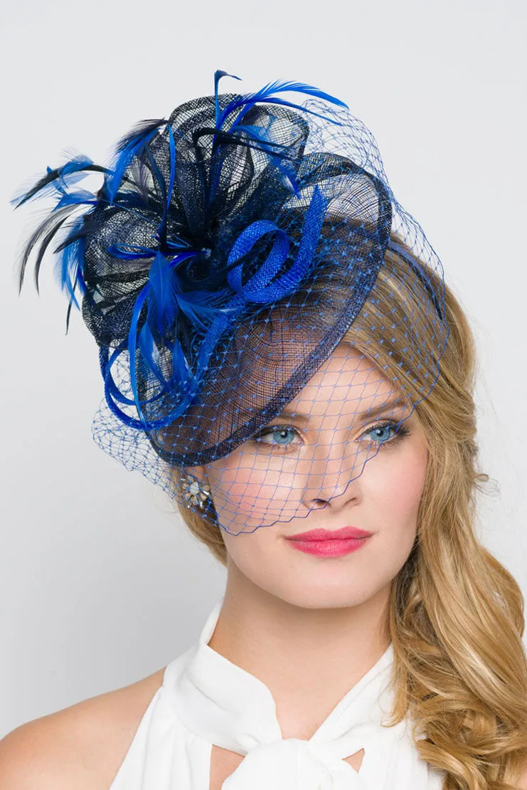 Noor Fascinator - Royal Blue And Navy