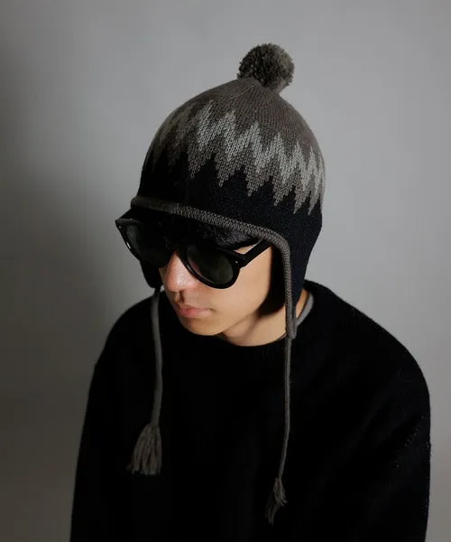 Number Nine Zigzag Jacquard Beanie