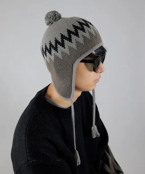 Number Nine Zigzag Jacquard Beanie