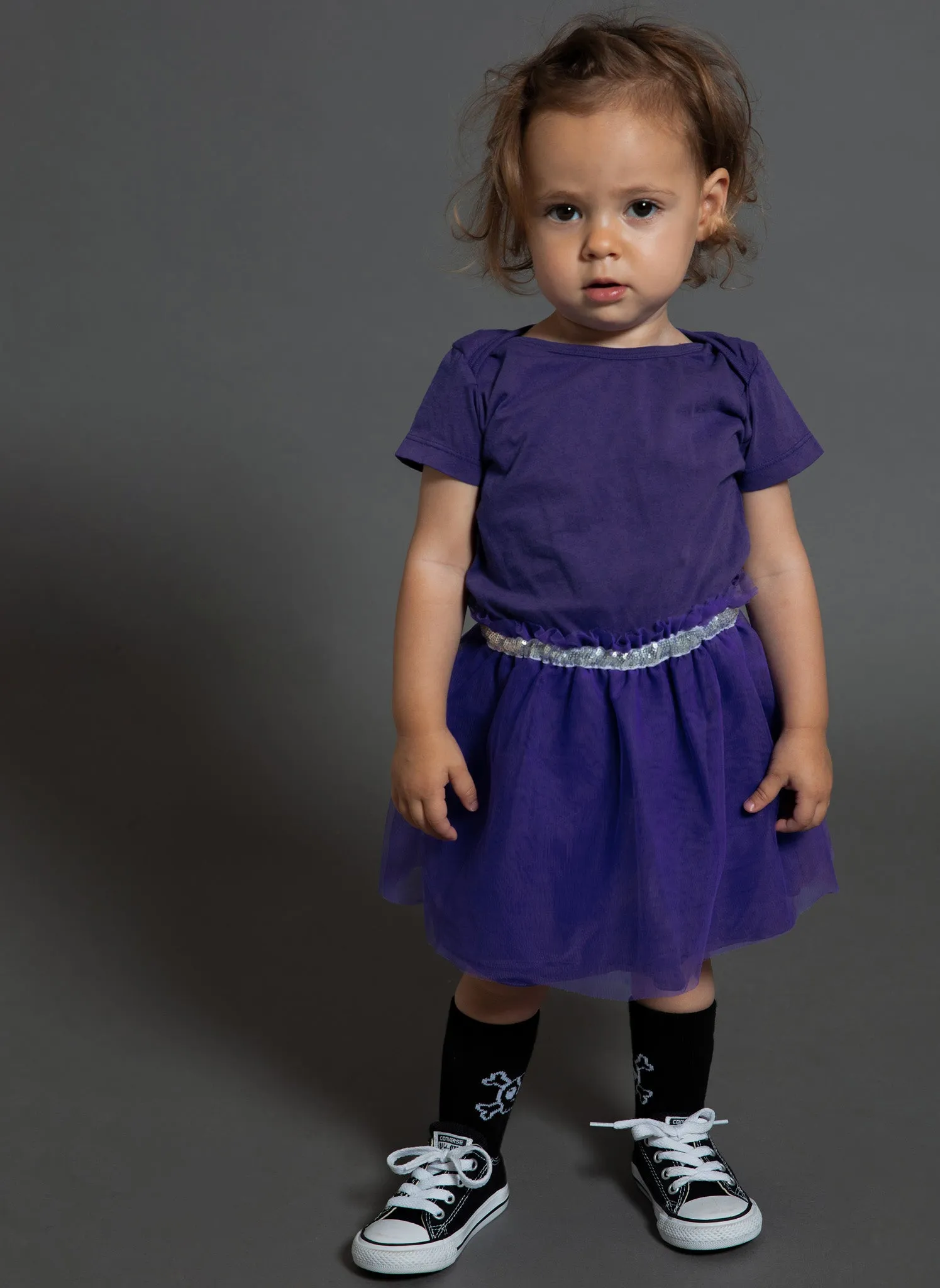 Nununu Onesie Tulle Skirt in Deep Purple