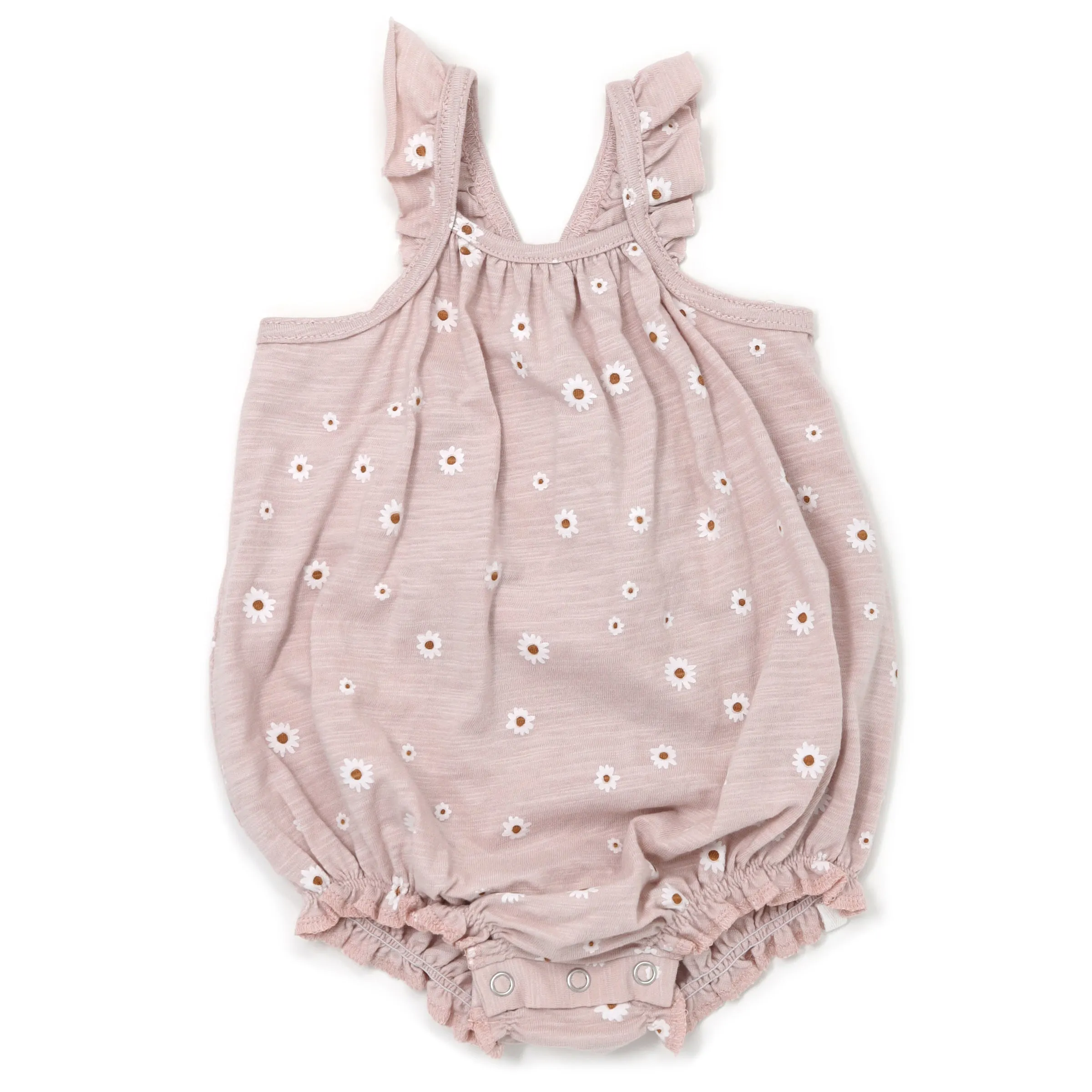 oh baby! Ruffle Strap Slub Bubble - Mini Daisies - Blush