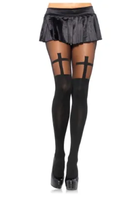 Opaque Cross Pantyhose