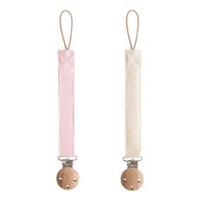 Pacifier Clip - 2 pack, Blush/Cream