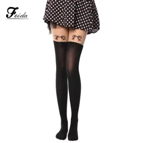 Pantyhose Women's stockings Bowknot Printed Tights stockings Feida