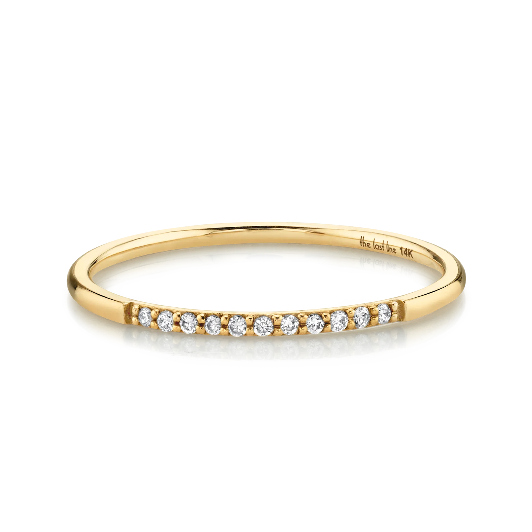 Partial Eternity Band - White Diamond / 14k Yellow Gold