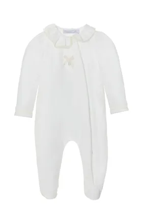 Patachou LS Lace Trim Velour Onesie