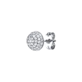 Pavé Stud #1 - White Diamond / 14k White Gold