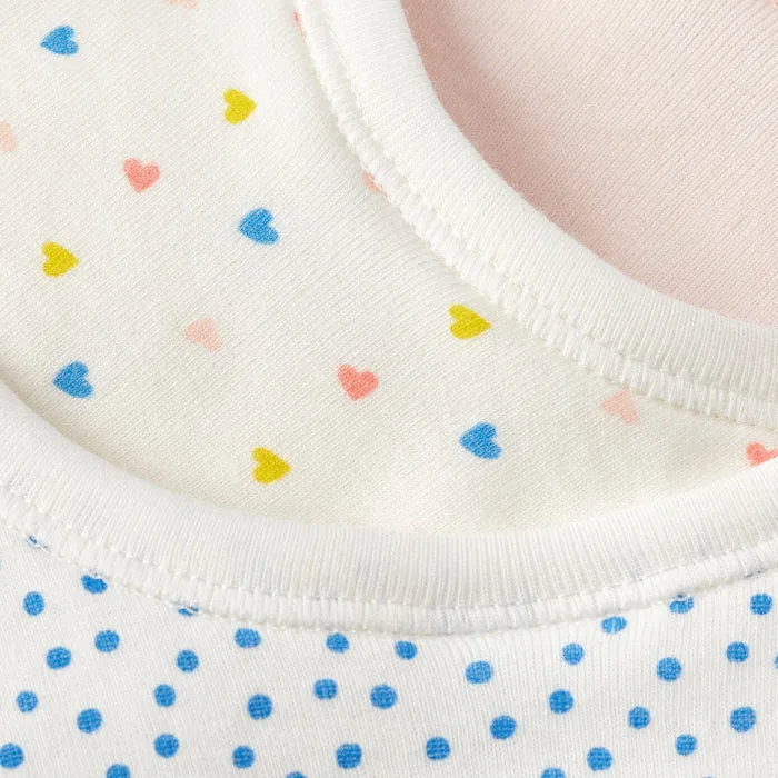 Petit Bateau Baby Set Of Three Bibs Multicolour Heart Print