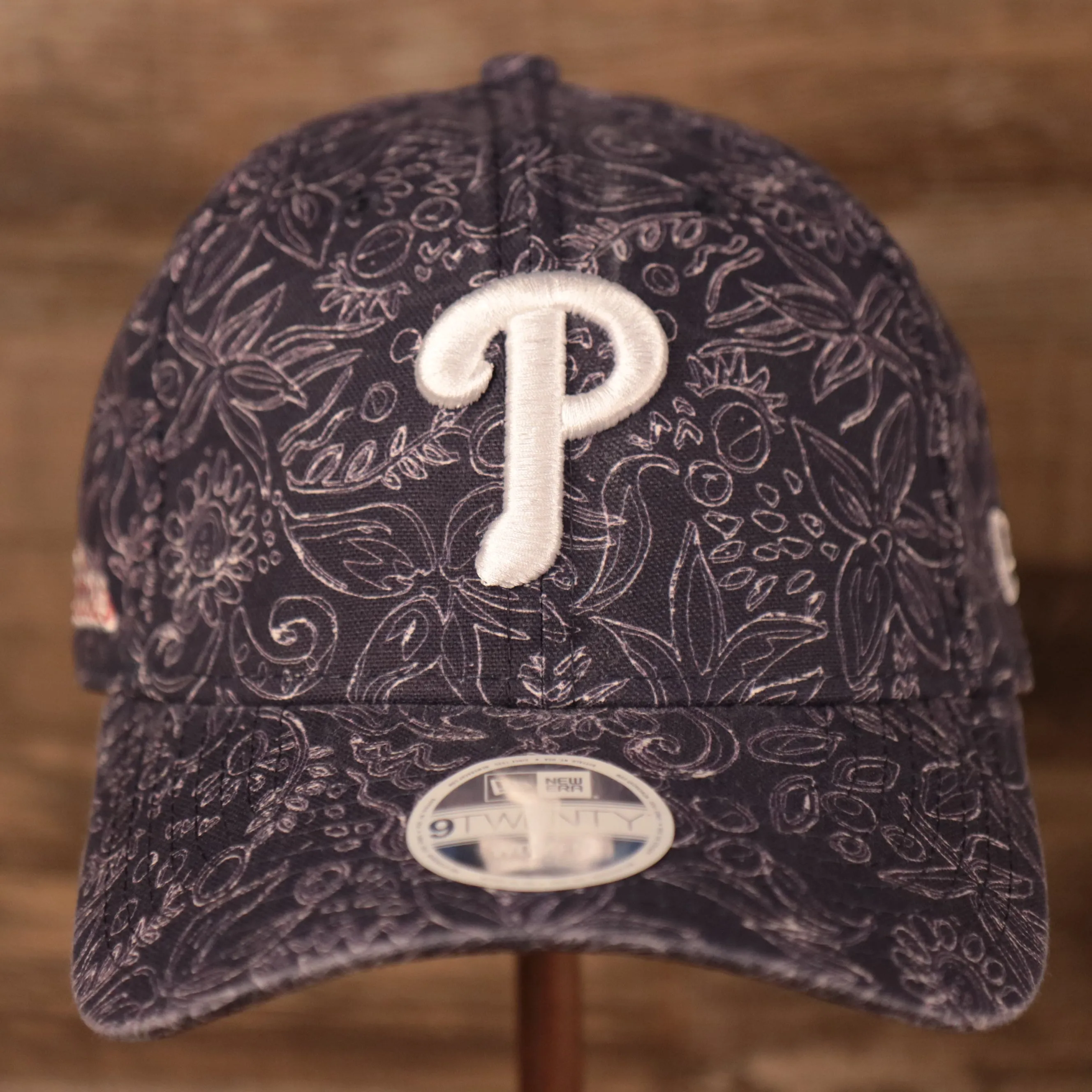 Philadelphia Phillies Floral Pattern Blue Women's Royal Blow Bottom 9Twenty Adjustable Dad Hat