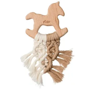 Picky Baby Macrame Rocking Horse Teether- Off White/Milk