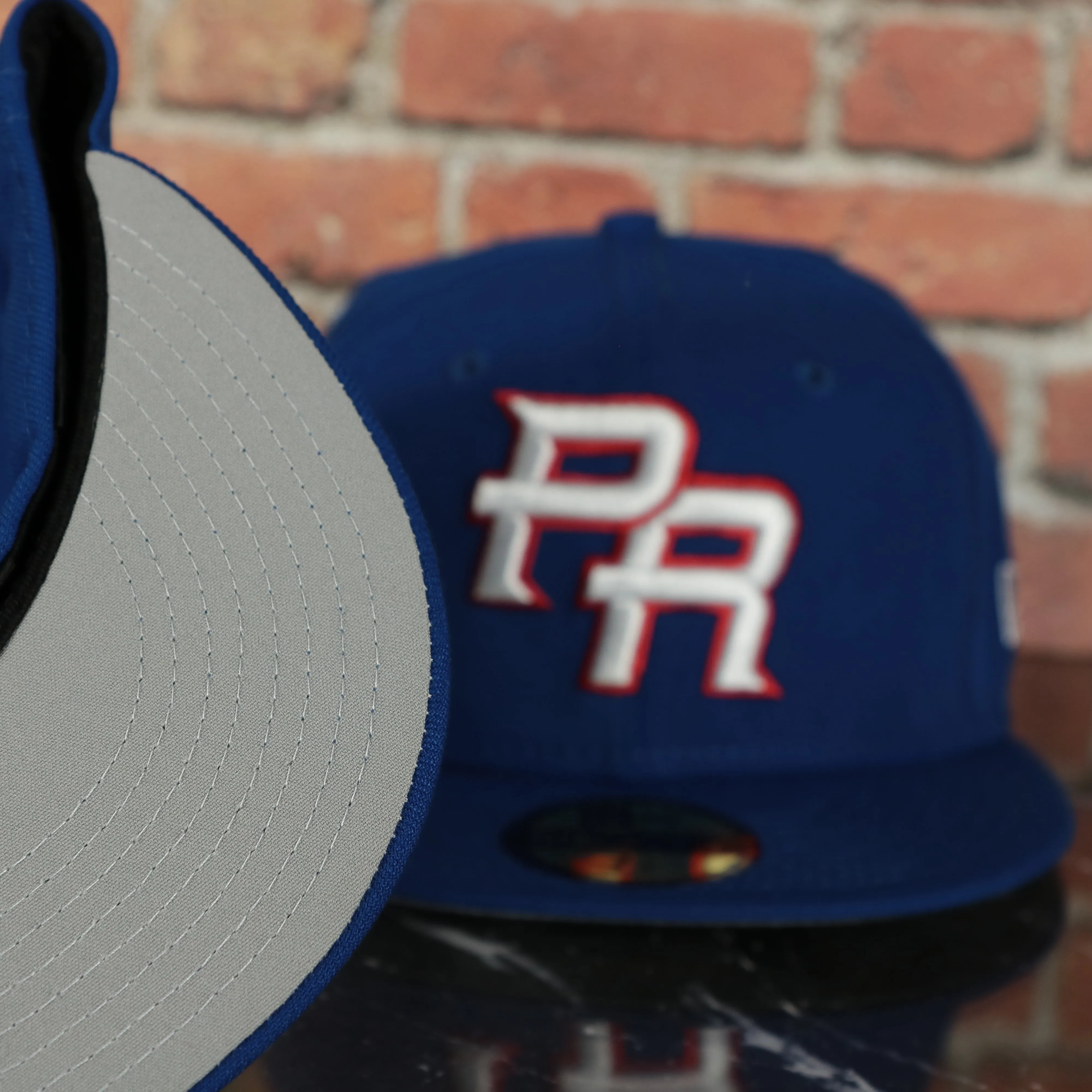 Puerto Rico 2023 World Baseball Classic Grey Bottom Blue 59Fifty Fitted Cap