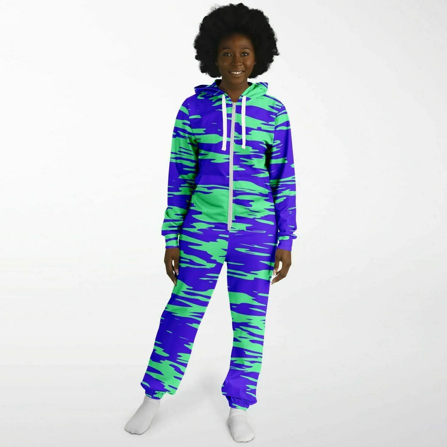 Purple Mint Rave Zebra Adult Unisex Onesie